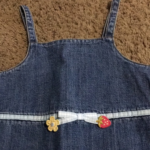 Vintage Gymboree Strawberry Patch denim jean dress with pockets Sz 6 - Picture 4 of 10